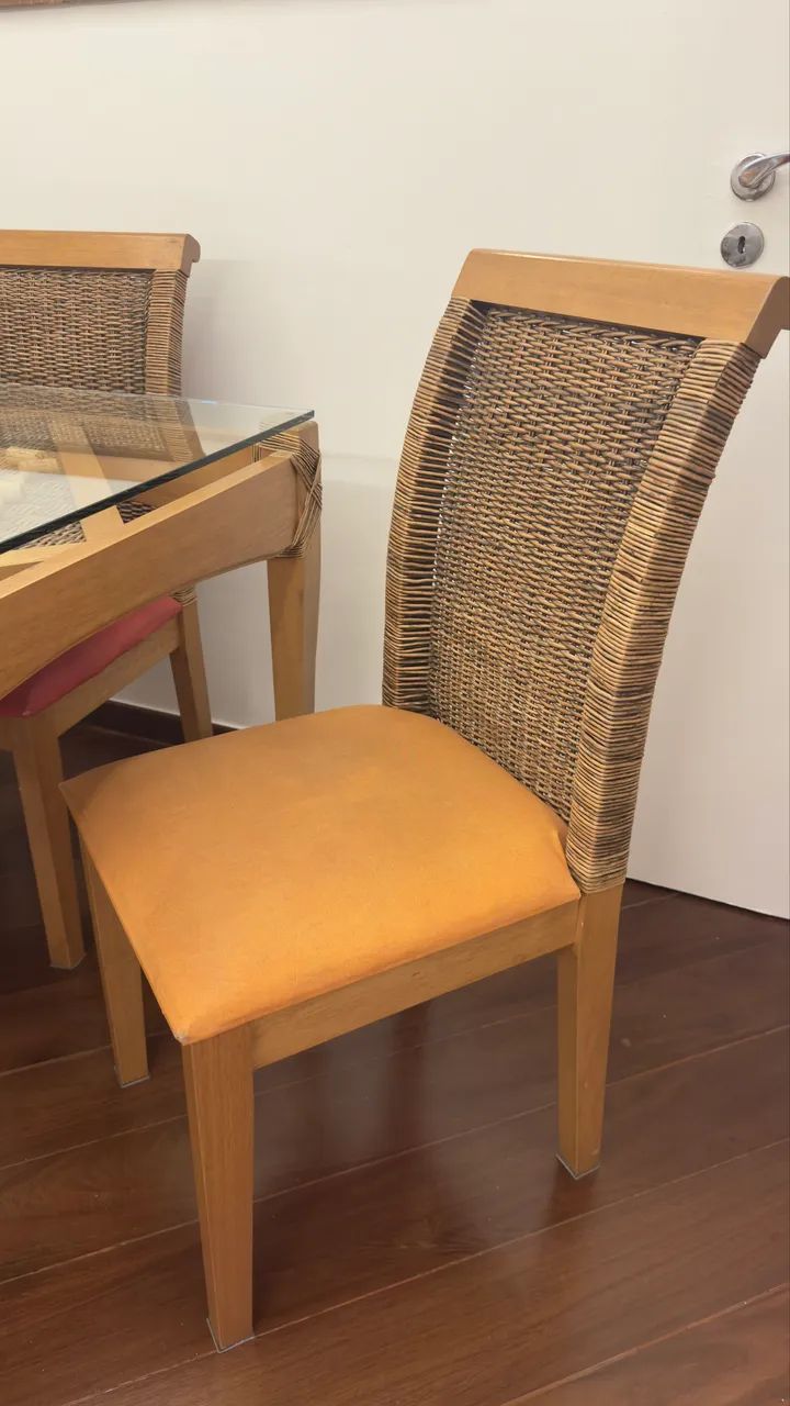 Mesa de jantar com 6 lugares - Tampo de vidro - Foto 4