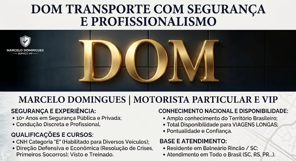 Motorista Particular VIP / Executivo - Exp. em Segurança Pública e Privada (CNH E)