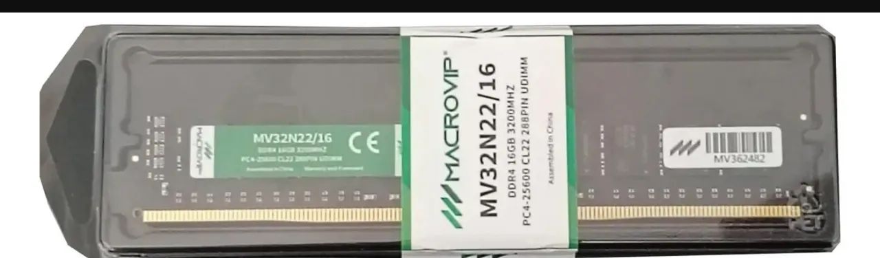 Memória Ram Macrovip Ddr4 Green 16gb Mv32n22/16 3200mhz Pt - Foto 3