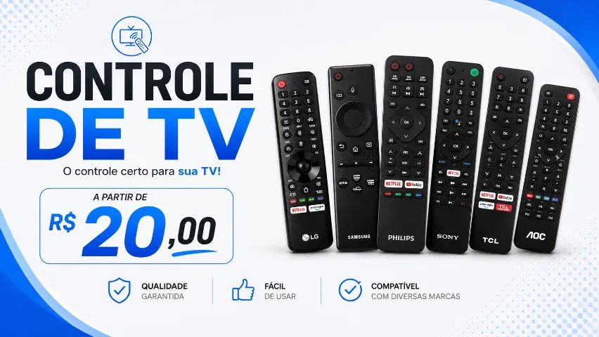 Controle de tv compatível com vários modelos