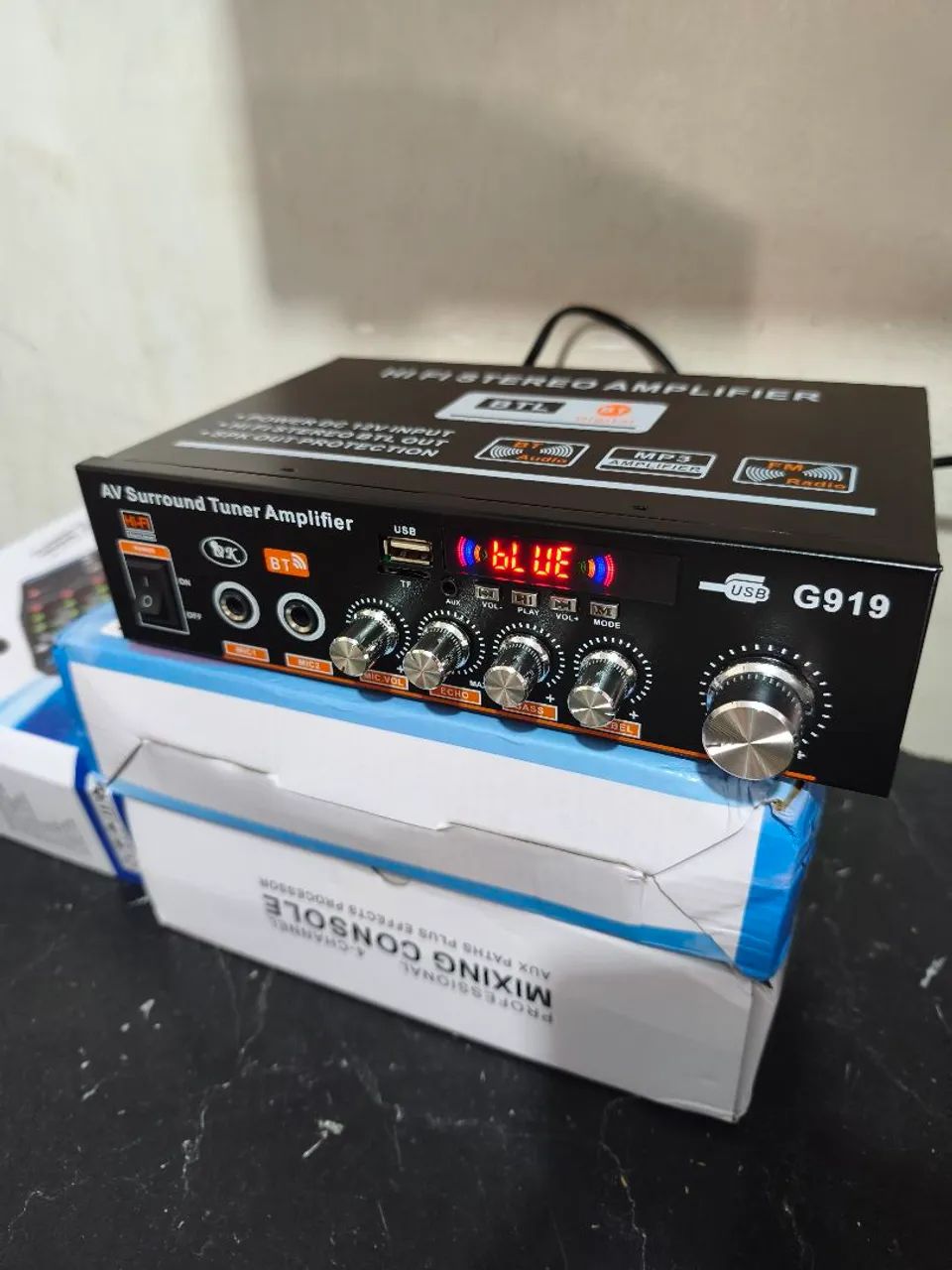 Amplificador de Audio Bluetooth FM USB Mp3 Microfone - Foto 3