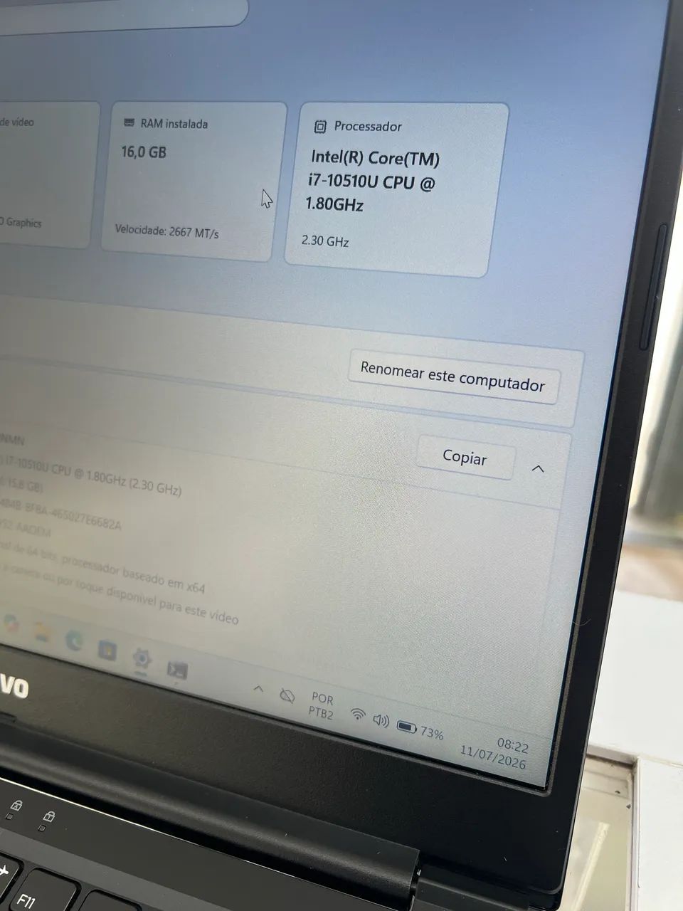 Notebook Positivo Executive Intel Core i7 10ªG / 16GB DDR4 / SSD 256GB / Tela 14 Full HD - Foto 5