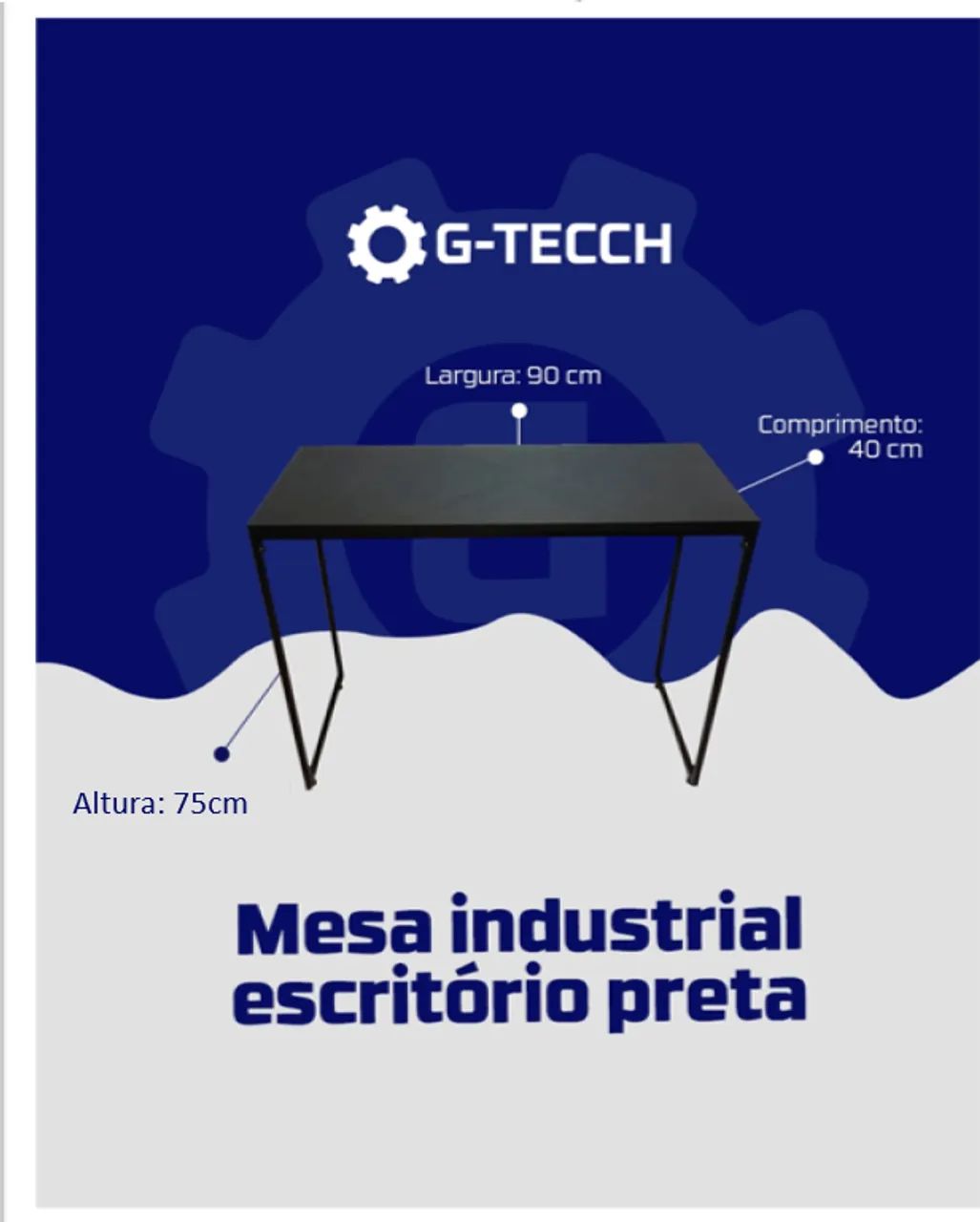 Mesa de Escritório NOVA Estilo Industrial Multiuso para Computador Notebook Estudo Office - Foto 5