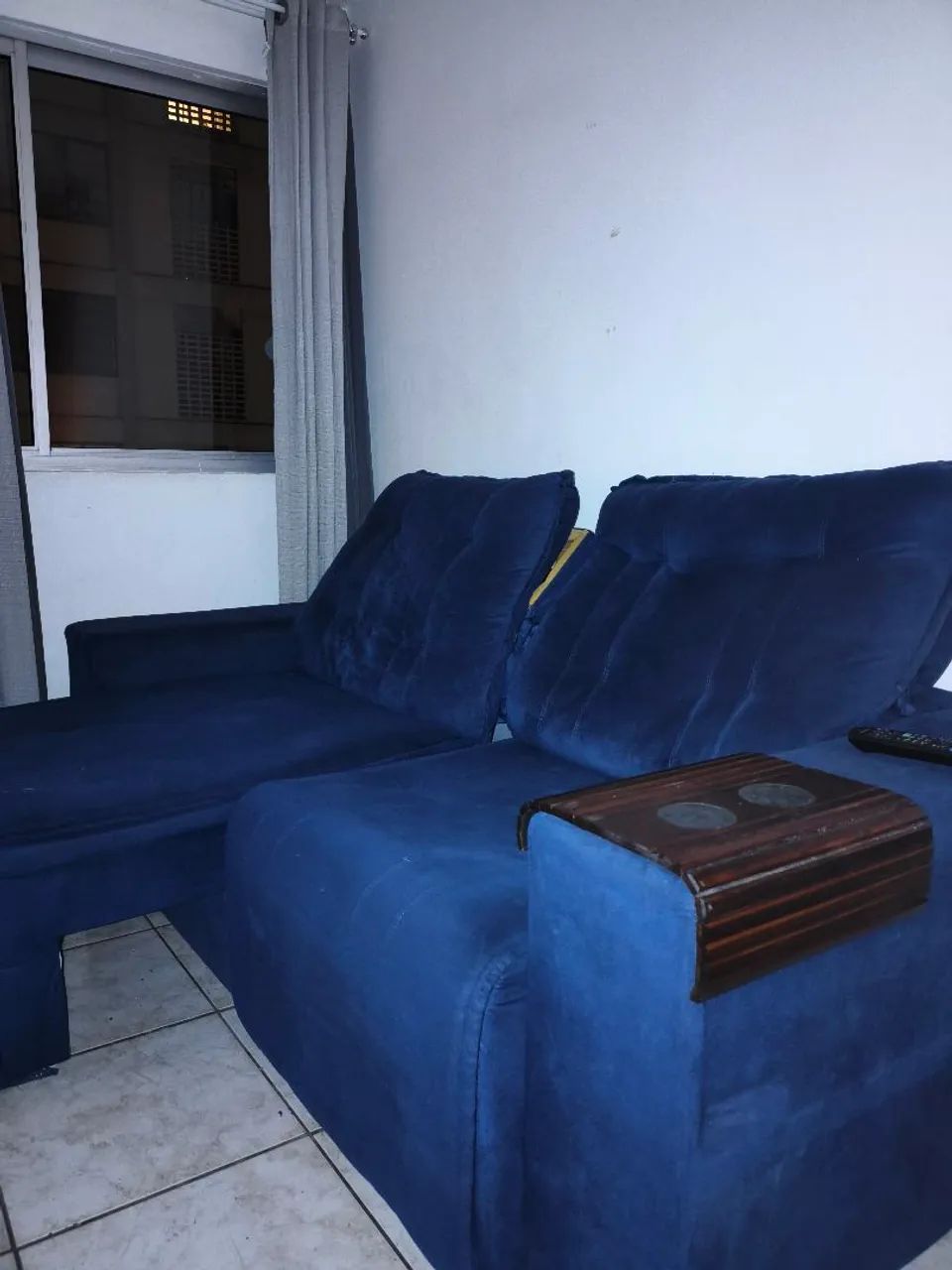 Sofá Retrátil e Reclinável - Azul Marinho  - Foto 2