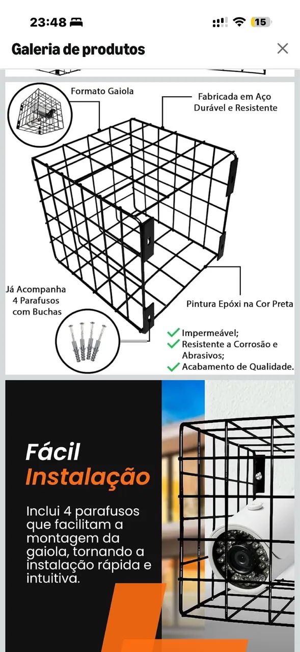 Gaiola protetora de câmera 