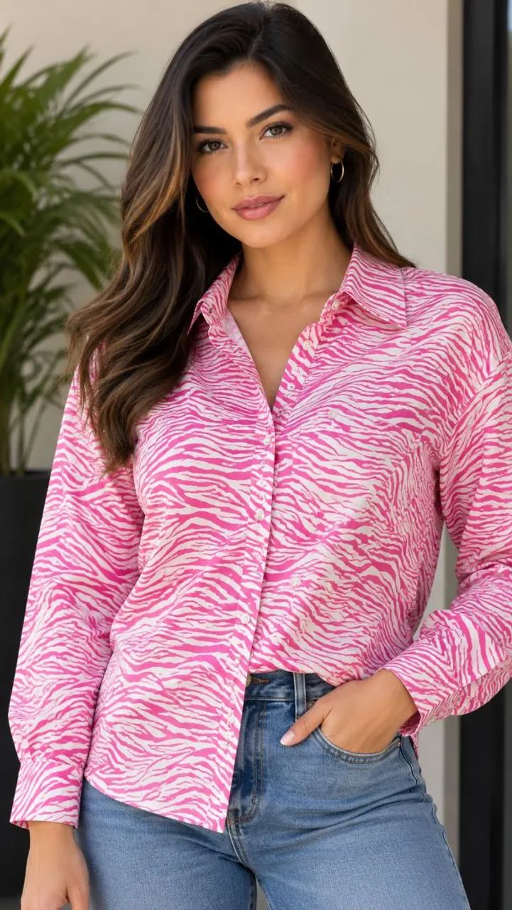 Camisa Zebra Pink