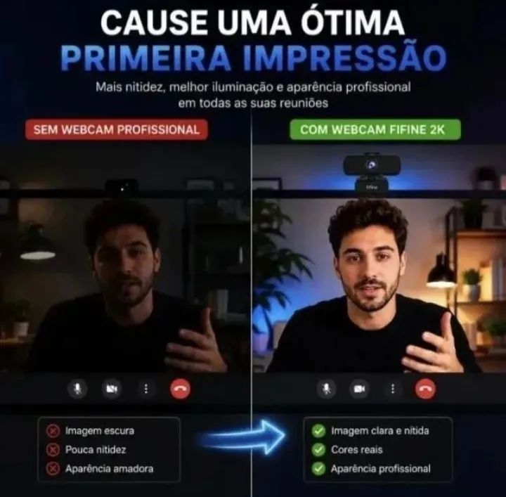 Webcam FullHD 2K 1440p com Microfone e Tampa de Privacidade - Foto 4