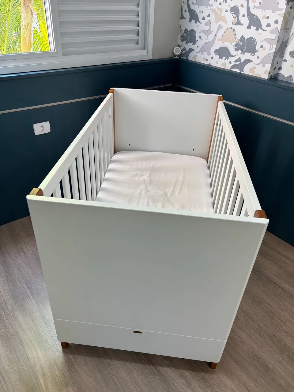 Berço com colchão e Cômoda Capri Branco Puppi Móbile - Foto 5