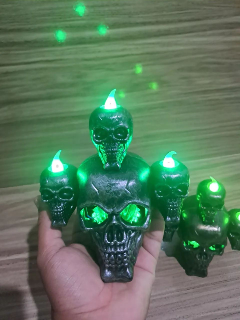 Luminária Caveira Halloween 2pcs - Foto 5