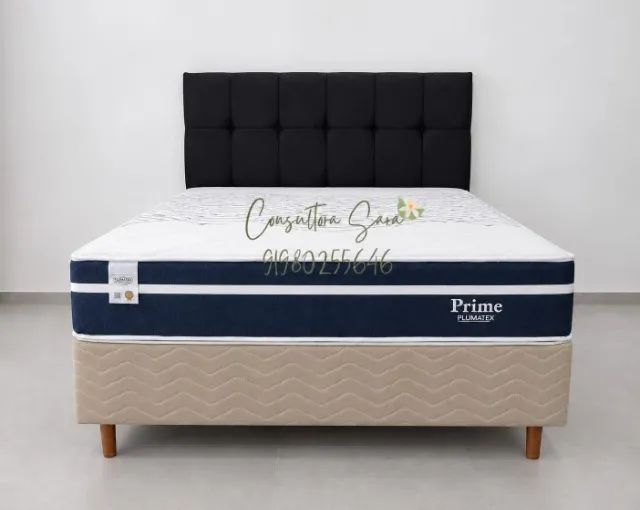 CAMA BOX CASAL BASE+COLCHÃO PRIME 