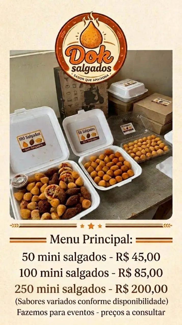 Mini salgados, reserve para seu evento. 