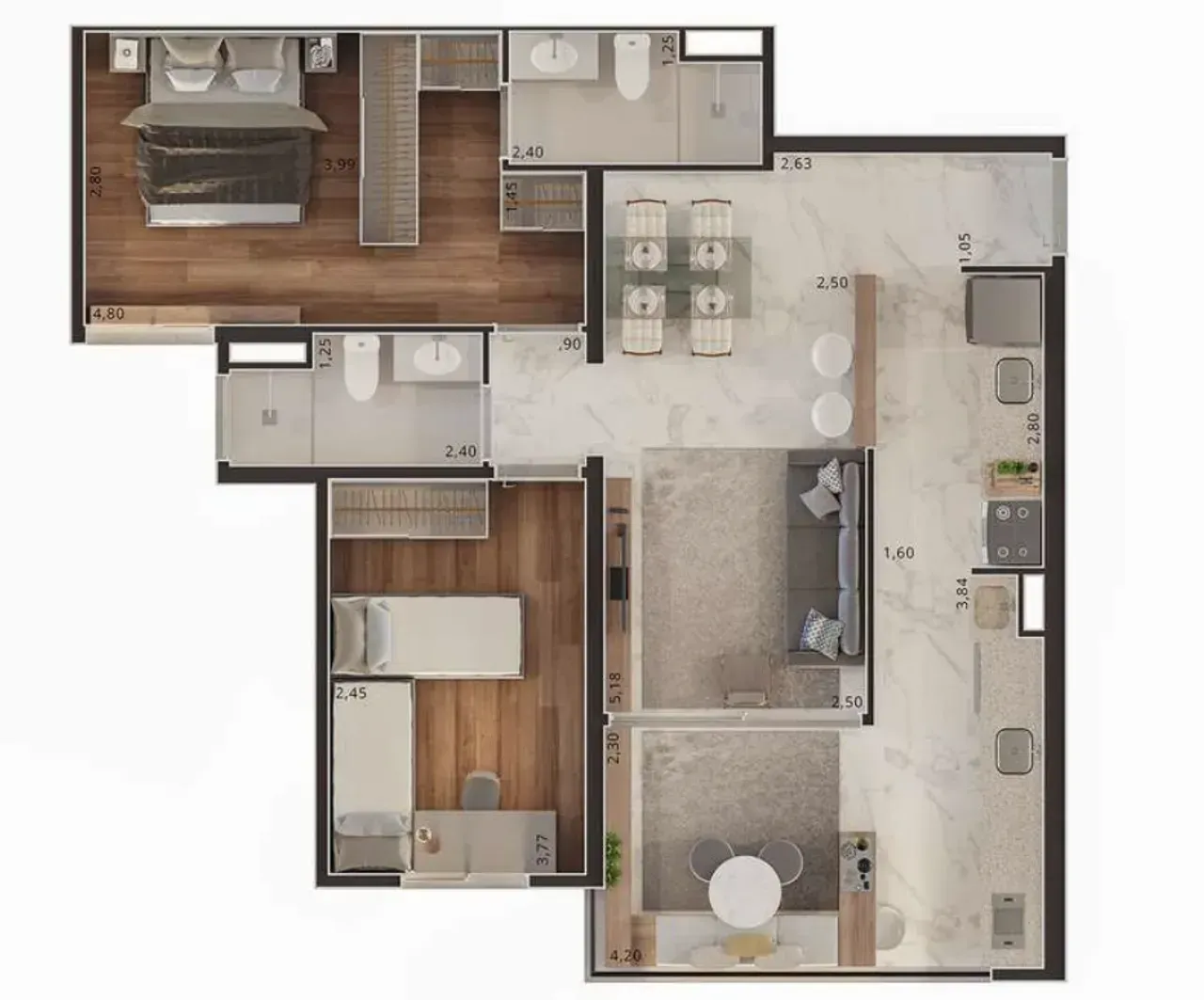 PLANTA 71m²
