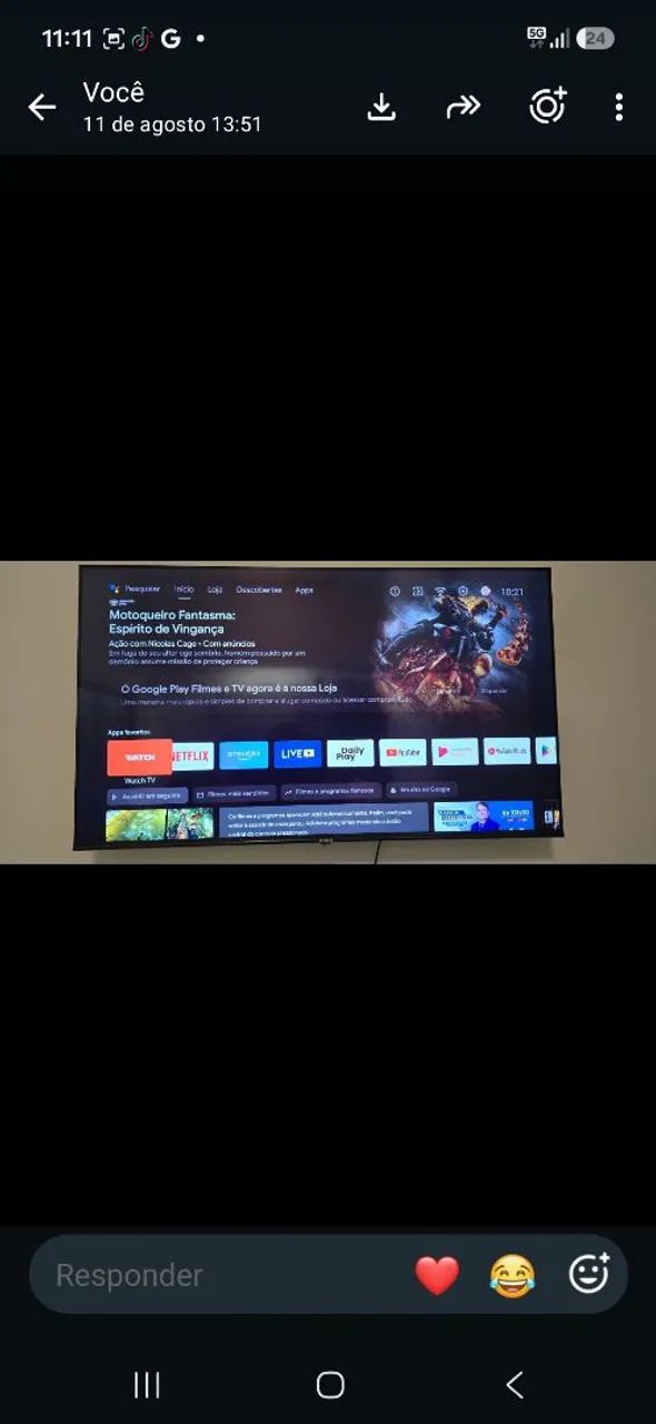 Vendo uma televisao 55 polegadas apenas 6 meses de uso, por motivo de mudança.