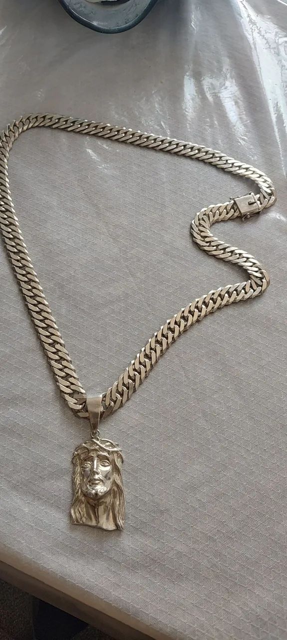 Conjunto de prata cordão pingente anel e pulseira  - Foto 3