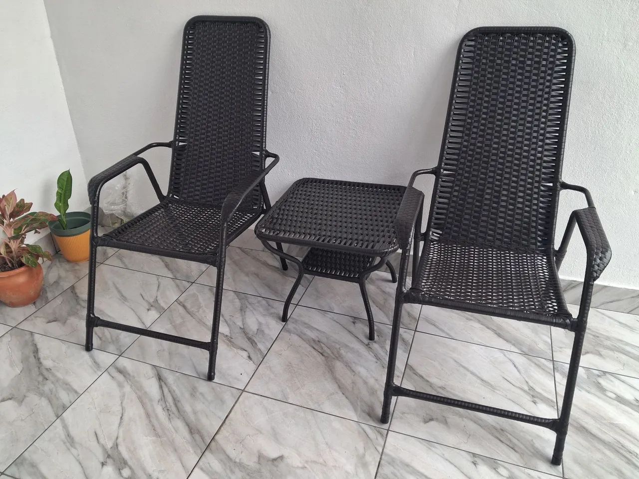Jogo de cadeiras varanda jardim Vime sintético  - Foto 2