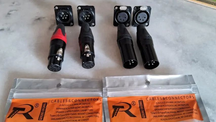 Xlr 4 Pinos + XLR 3 pinos + Chaves De Onda 3t3p + Knobs.