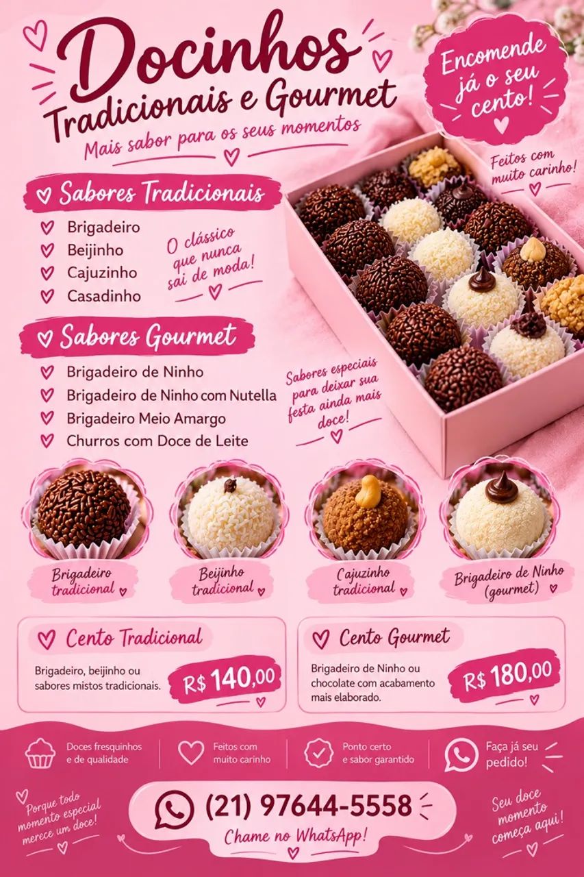 Docinhos tradicionais e gourmet 