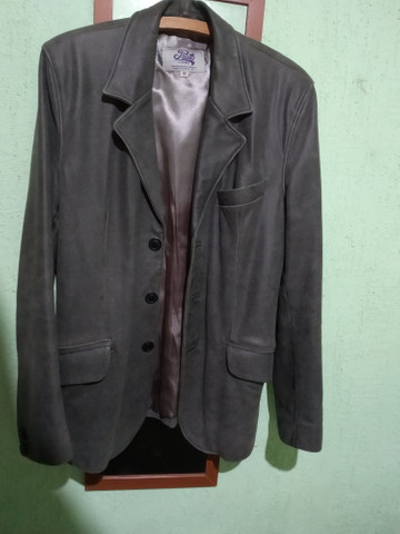 jaqueta de couro masculina tipo blazer