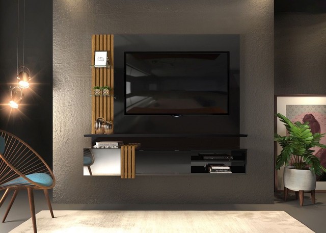 Sala painel suspenso rack home