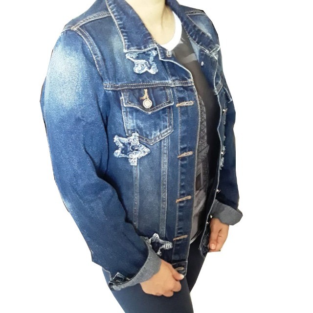 Jaqueta Jeans Feminina Zinzane Tamanho G