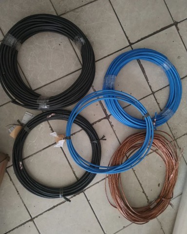Fio 25mm Preto (60m), Fio 25mm azul (25m), fio cobre nu 16mm (50m) - Painel Canaletado