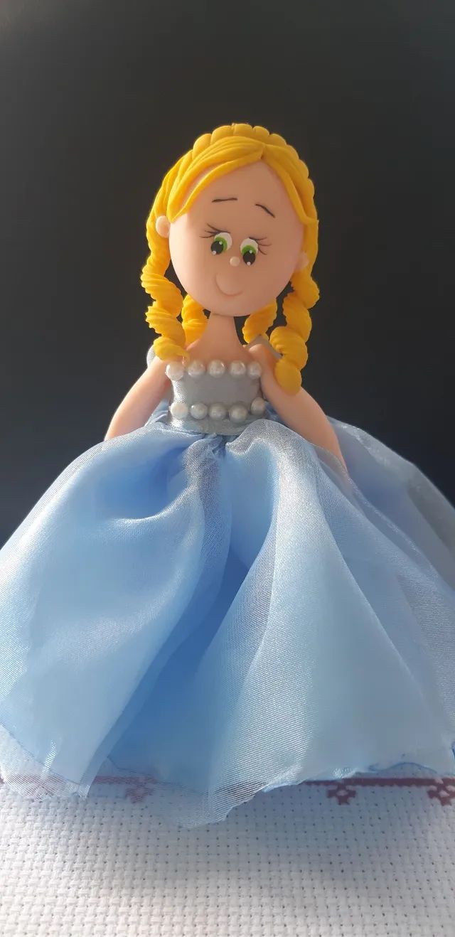 Topo De Bolo Princesa Azul