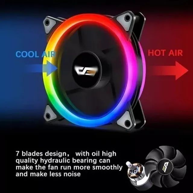 Cooler Fan Aigo Dr12 Pro Rgb D/face 5 Fans +controladora +ir