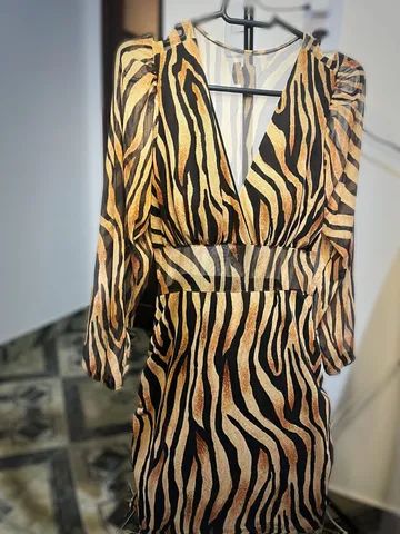 Vestido de Animal Print Onça 