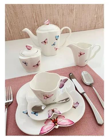 Conjunto De Chá e Café Estilo Britânico Porcelana Chinesa Bule