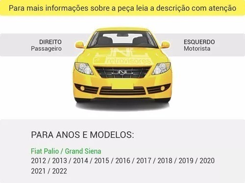  Lente Retrovisor Fiat Palio Novo 2012 Lado Direito - Foto 2