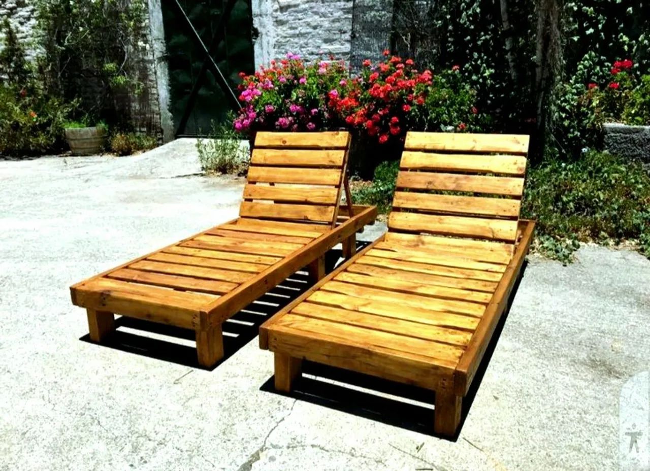Espreguiçadeira de madeira  - Foto 3