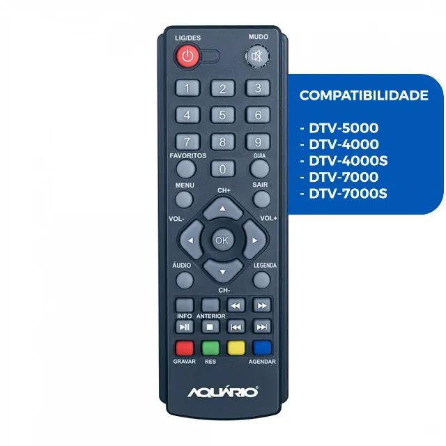 Controle Remoto Conversor Digital Aquário Dtv 4000 5000 7000 Original - Foto 2