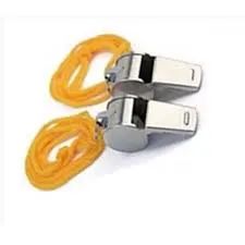 Kit Com 2 Apito De Metal C/ Cordão Semi Profissional