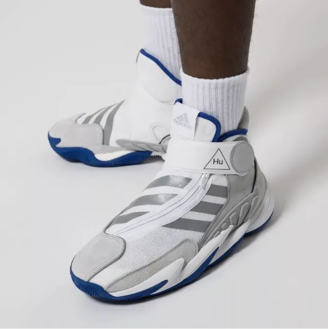 Tenis Adidas x Pharrell Crazy BYW 0 a 60 BOS 'Branco Real' Azul