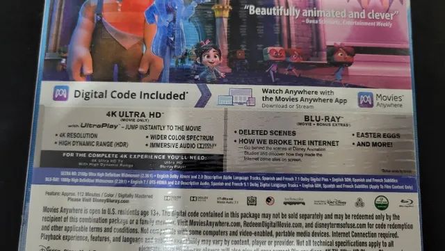 Edicao Limitada Lacrado: WiFi Ralph Blu-Ray 4K HDR + Blu-ray + Digital + Livro - Foto 2