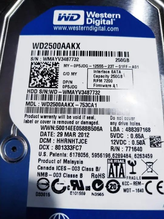 HD Western Digital 250GB