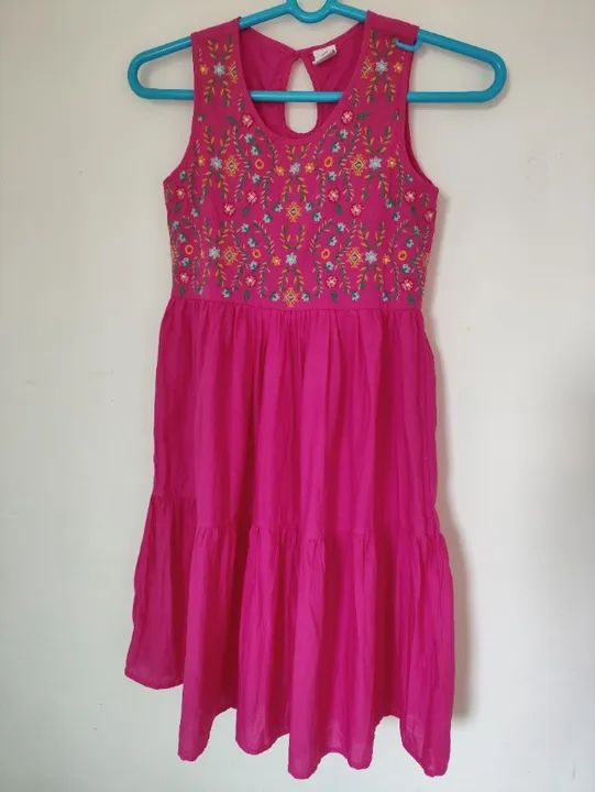 Vestido Infantil PUC - Rosa Florido no Busto