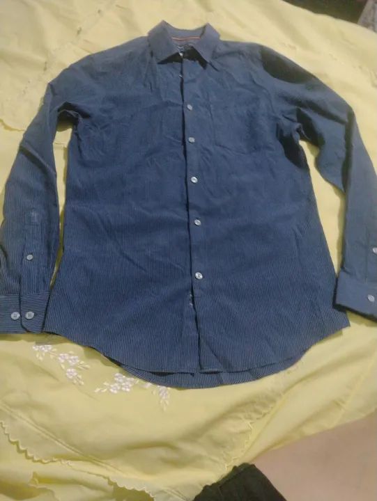 Camisa Masculina Azul Listrada