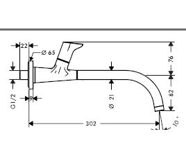 Torneira Hansgrohe De Parede Cromada - Linha Focus  - Foto 2