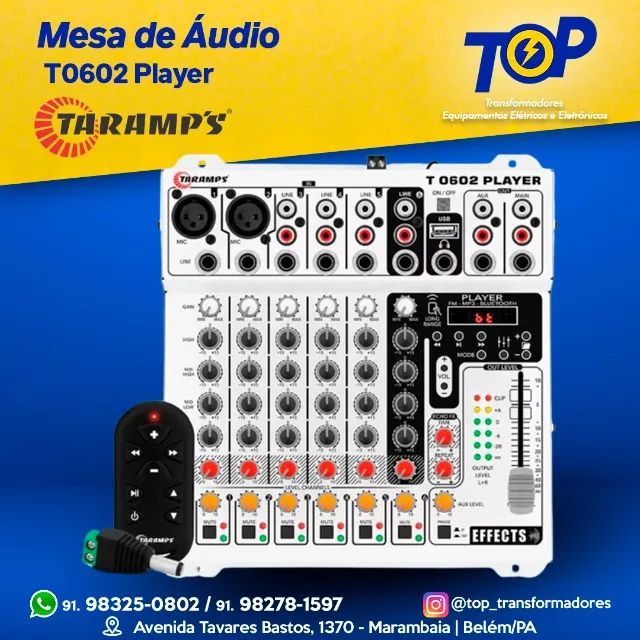 Mesa de Áudio Bluetooth Taramps T0602 Player