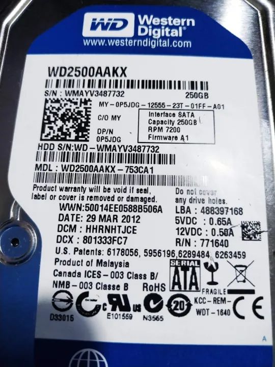 HD Western Digital 250GB - Foto 2