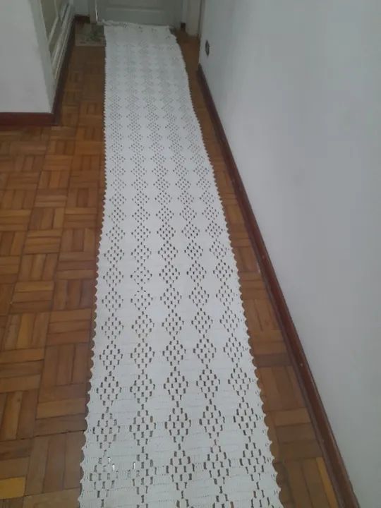 TAPETE PASSADEIRA DE BARBANTE CROCHÊ - Foto 6