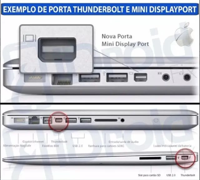 Cabo Adaptador Mini Displayport X Vga Macbook Pro Air Apple COD 103 - Foto 2
