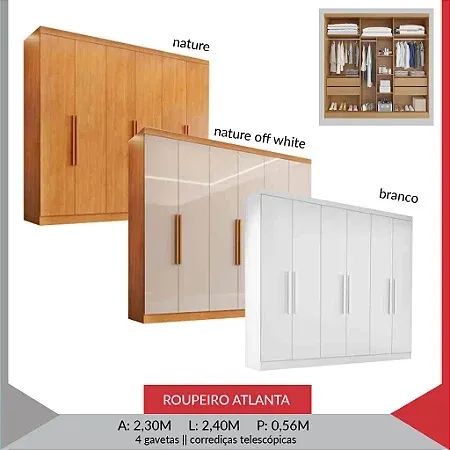 Guarda Roupa Atlanta 100% MDF  - Foto 3