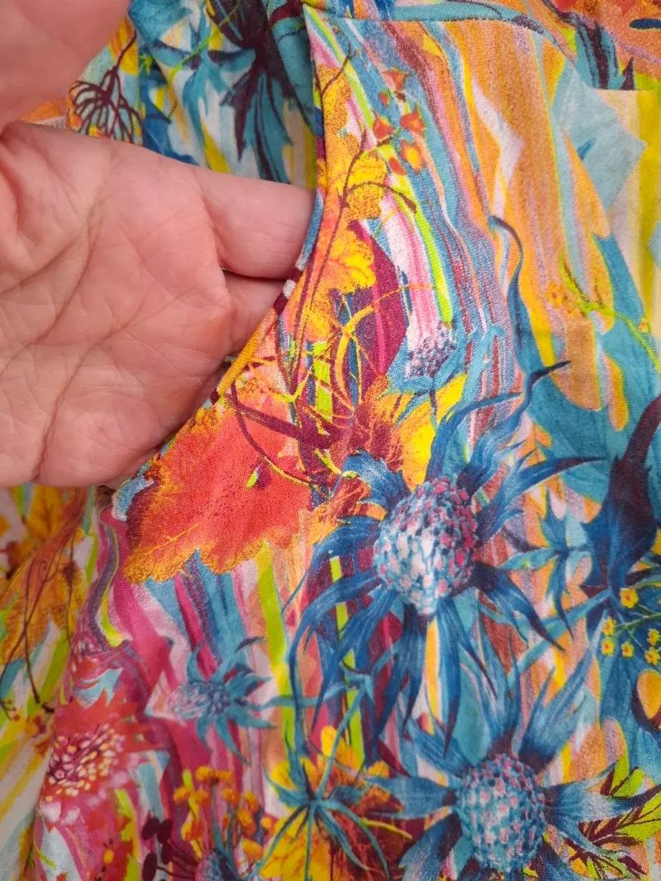 Saia longa estampada com bolso - tamanho M - Foto 3