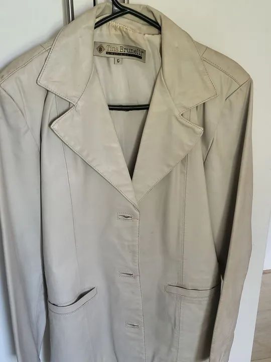Vendo Blazer de Couro lindo forrado pouco usado Tamanho a G - Foto 5