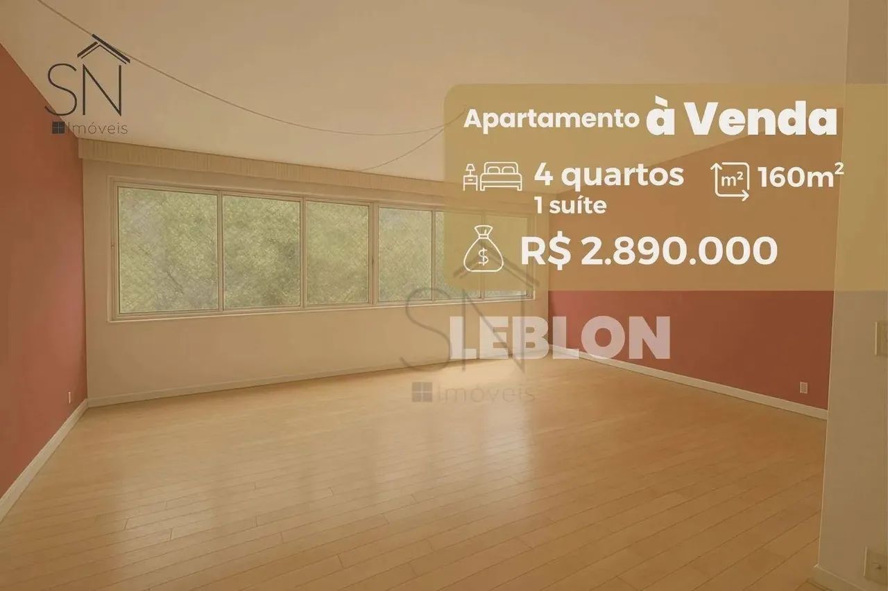 Apartamento com 4 dormitórios à venda, 160 m² por R$ 2.890.000,00 - Leblon - Rio de Janeir