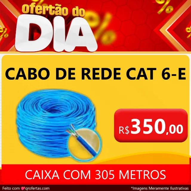 CABO DE REDE CAT 6E - FIO PARA INTERNET - CAIXA COM 305 METROS  - Foto 6