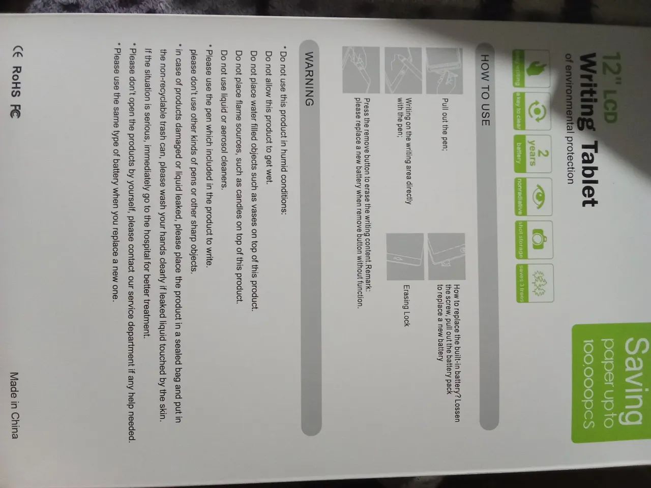 Tablet de Escrita LCD 12" Ecológico - Desenho, Cálculo e Mais! - Foto 2