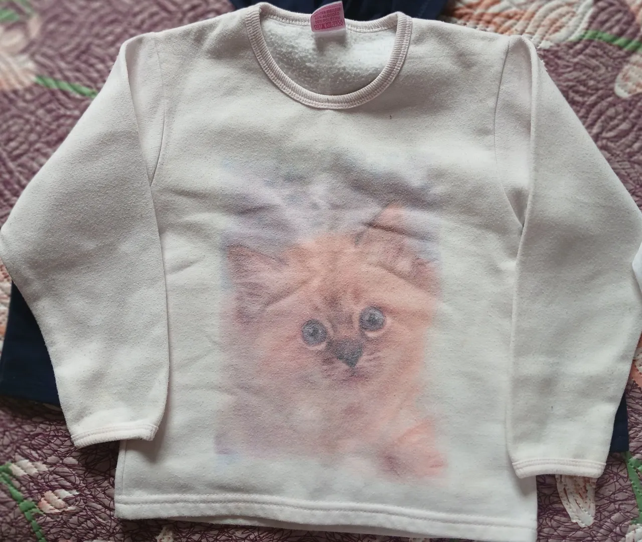 Blusa de Frio Infantil com Estampa de Gatinho